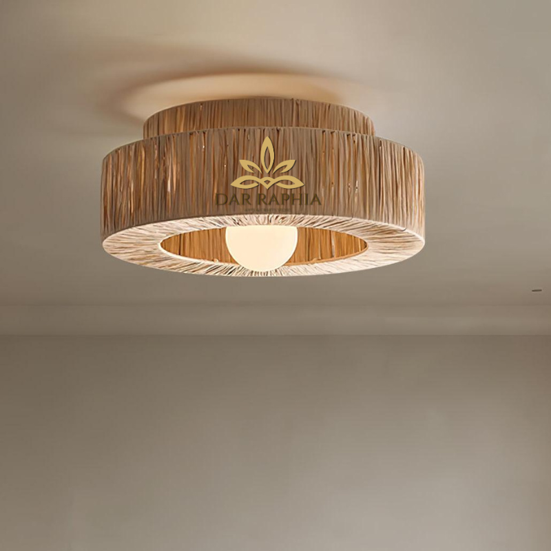 Design sans titre (76) Handwoven Raffia Ceiling Light – Modern Style - Image 6