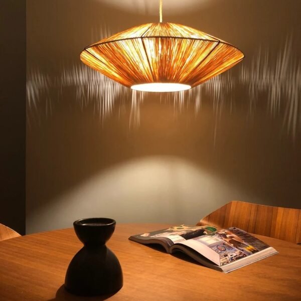 Raffia Pendant Lamp - Sunburst Design